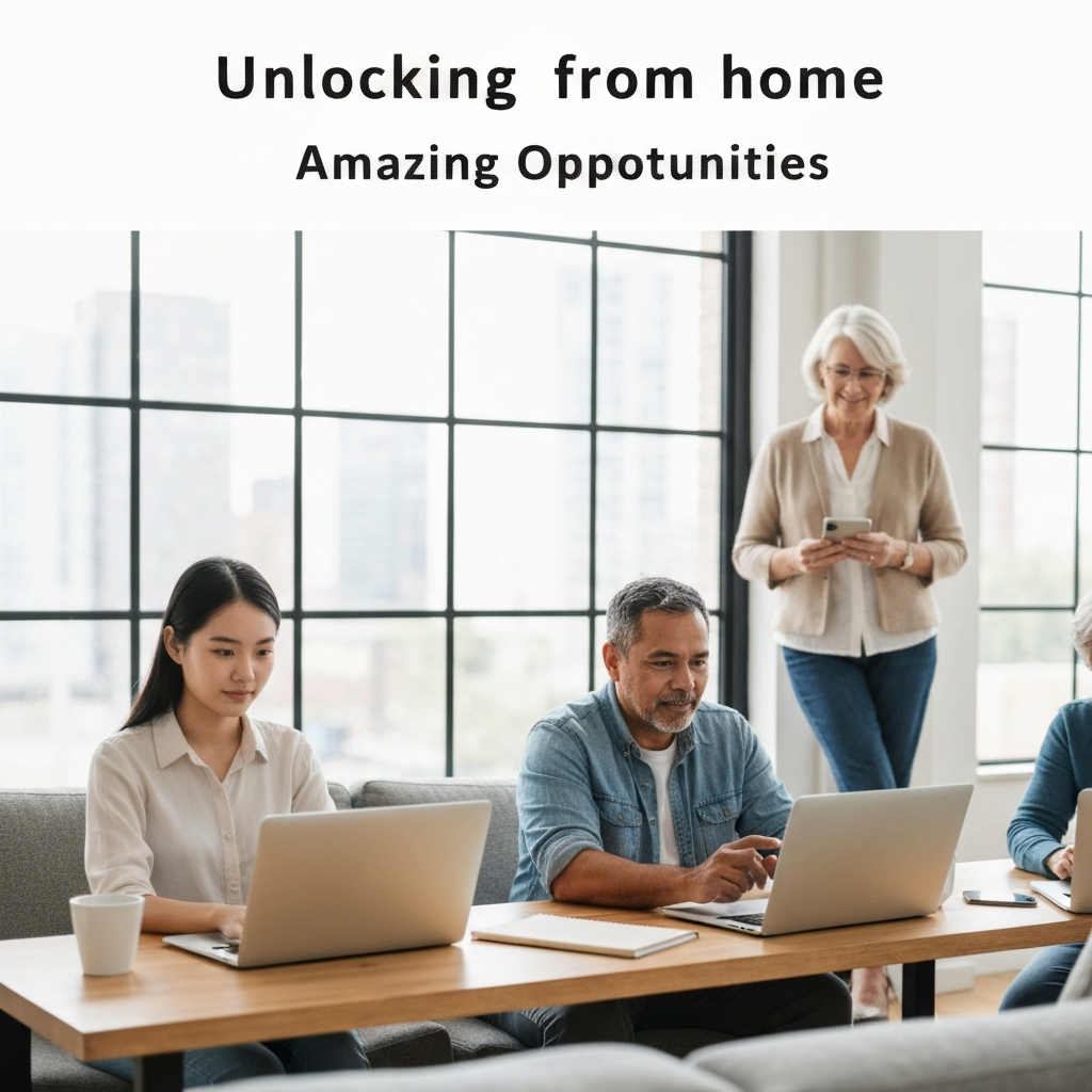 Generate a high-quality, relevant image prompt for an article about: AI jobs from home: Unlocking Am