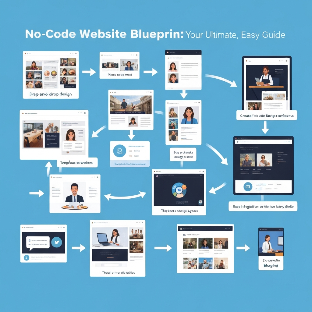 Generate a high-quality, relevant image prompt for an article about: No-Code Website Blueprint: Your